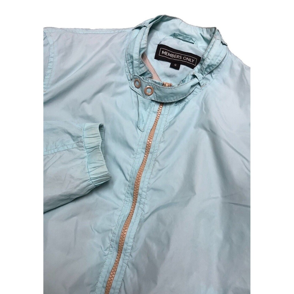 Members Only Women's S  Nylon Bomber Jacket Baby‎ Blue Crop